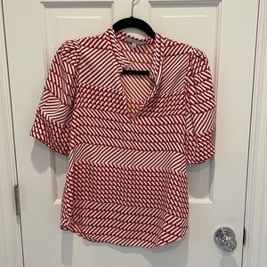NWOT Red and white patterned blouse by Joie